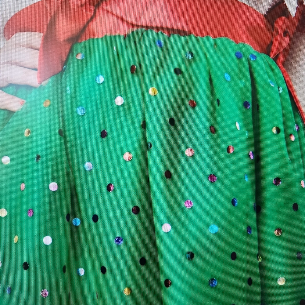 Unique Vintage, size L10-12, green & red skirt - Picture 2 of 5
